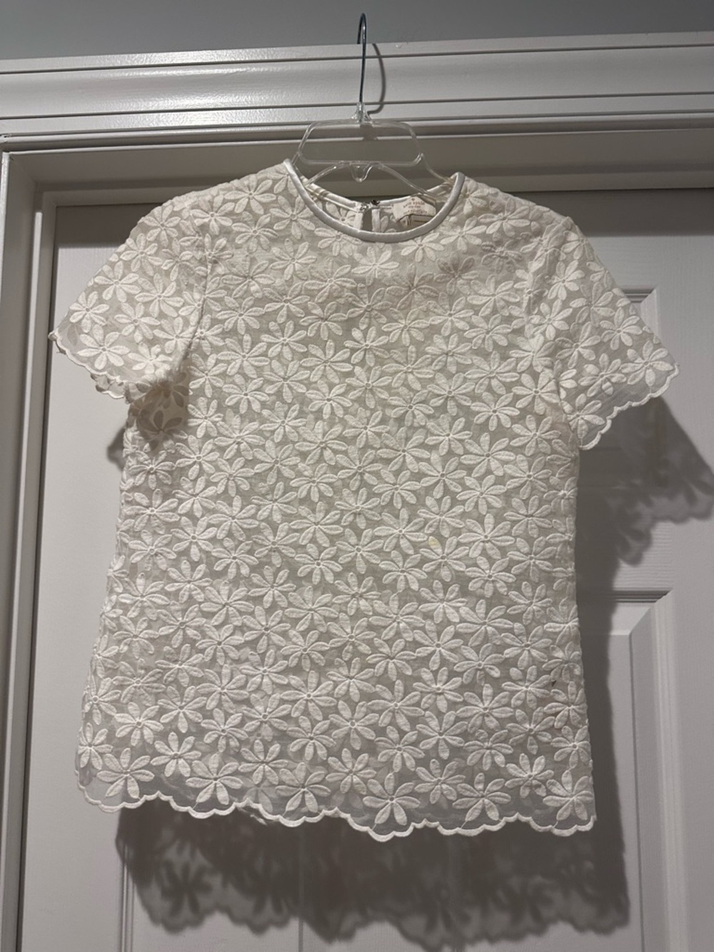 kate spade Ivory Floral Lace Short Sleeve Top